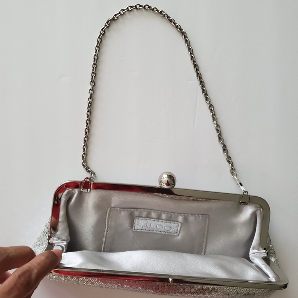 Aldo Silver Sequins Clutch - Picture 3 of 3